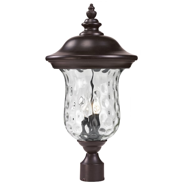 Z-Lite Armstrong Outdoor Post Light, Bronze & Clear Waterglass 533PHB-RBRZ - main